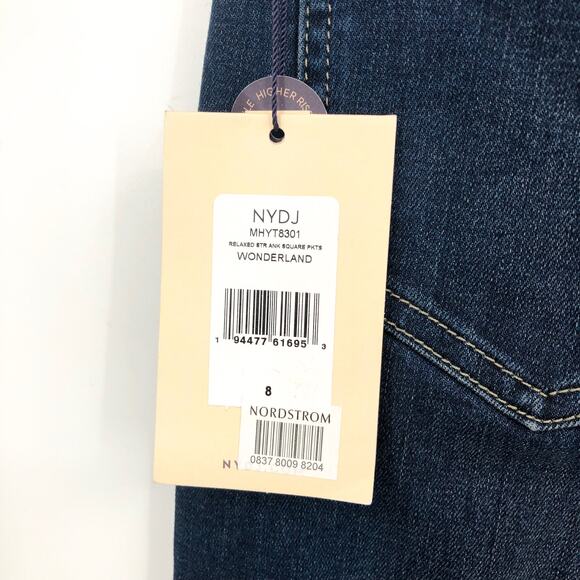 NYDJ Womens Straight Ankle Jeans 8 Blue Wonderland Relaxed Square Pockets NWT - Picture 11 of 16